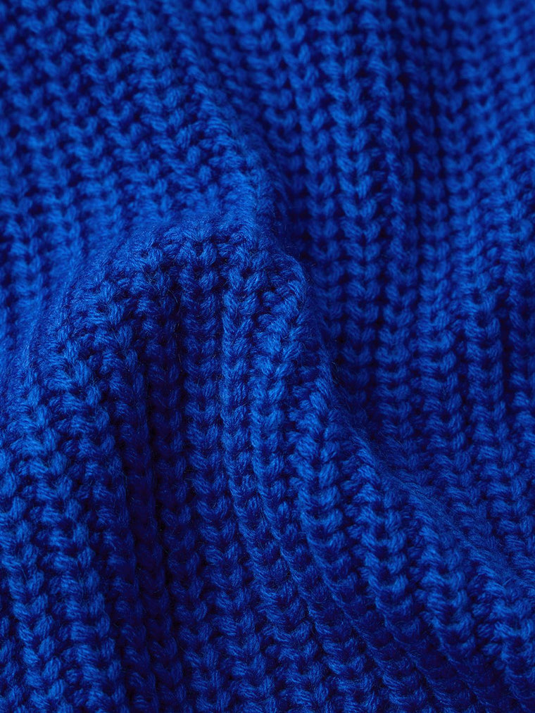 Knitted Sweater: Royal Blue Women Oversized Sweaters
