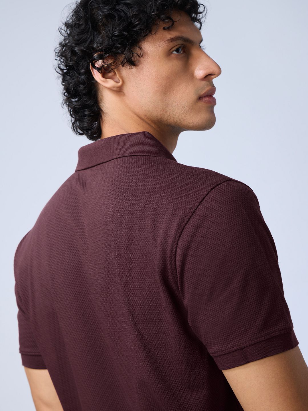 Popcorn: Maroon Zipper Polos