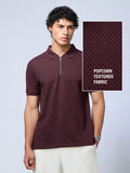 Popcorn: Maroon Zipper Polos