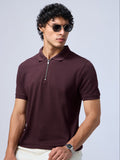 Popcorn: Maroon Zipper Polos