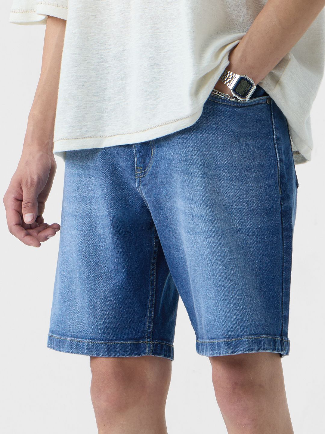 Denim Shorts: Midnight Blue Men Denim Shorts