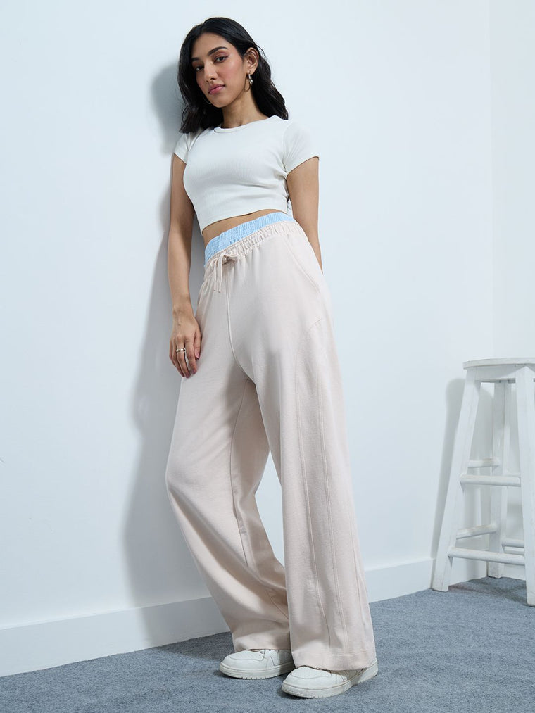 Core Solid Joggers: Off-White Women Straight Joggers
