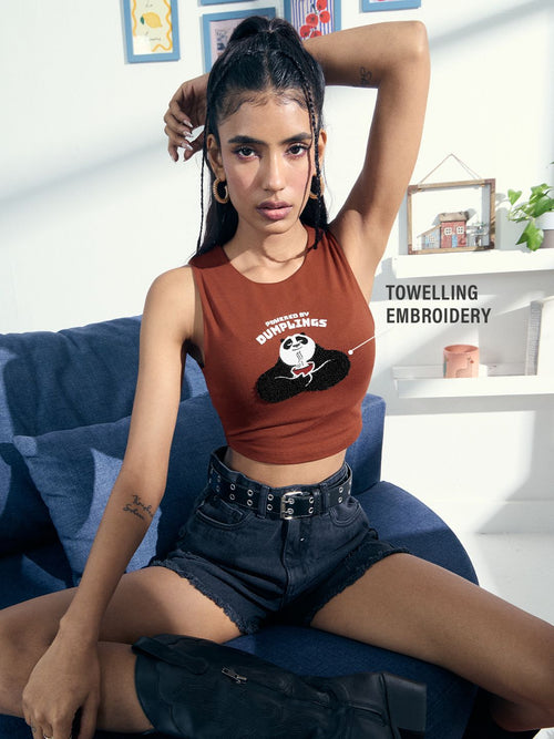 Kung Fu Panda: Powered By Dumplings Women Knit Tops