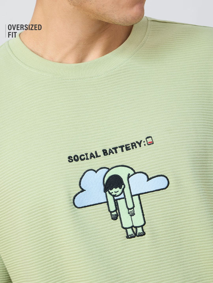 Ottoman: Social Battery Oversized T-Shirts