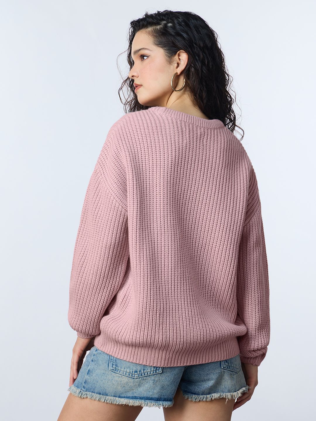 Knitted Sweater: Blush Women Oversized Sweaters