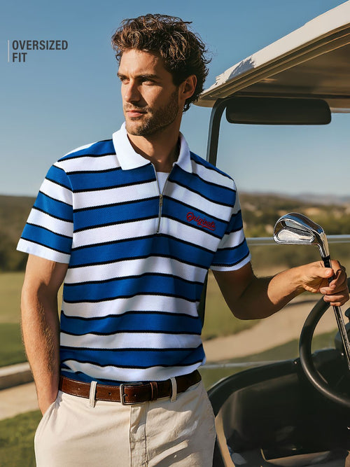 Popcorn Stripes: Sailor Zipper Polos