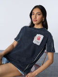 Souled Originals: Washed Navy Women Oversized T-Shirts