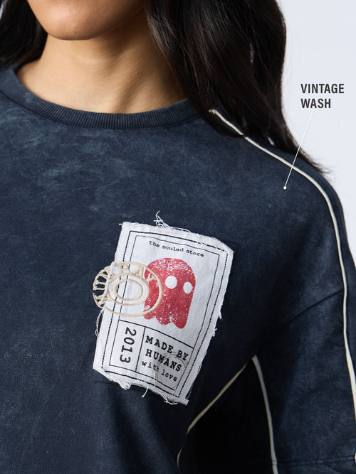 Souled Originals: Washed Navy Women Oversized T-Shirts