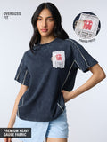 Souled Originals: Washed Navy Women Oversized T-Shirts