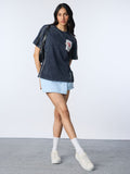 Souled Originals: Washed Navy Women Oversized T-Shirts