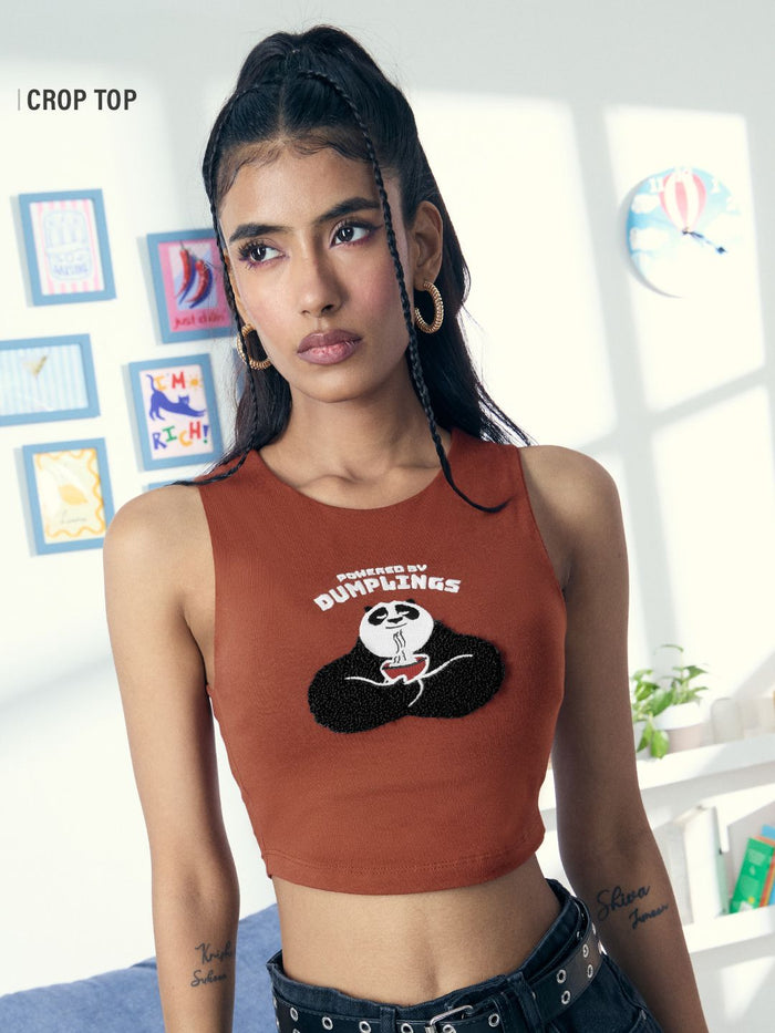 Kung Fu Panda: Powered By Dumplings Women Knit Tops