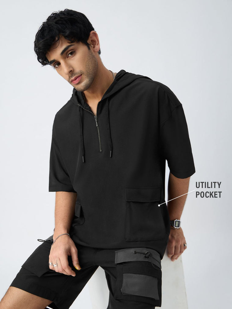 Hooded T-Shirt: Black Hooded T-Shirts
