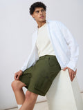 Cargo Shorts: Forest Green Men Cargo Shorts