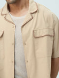 Cotton Linen Utility: Sand Oversized Shirts