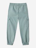 Solids: Sage Green Boys Cargo Joggers (2-8 Yrs)