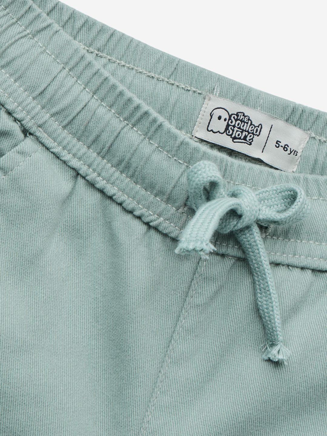 Solids: Sage Green Boys Cargo Joggers (2-8 Yrs)