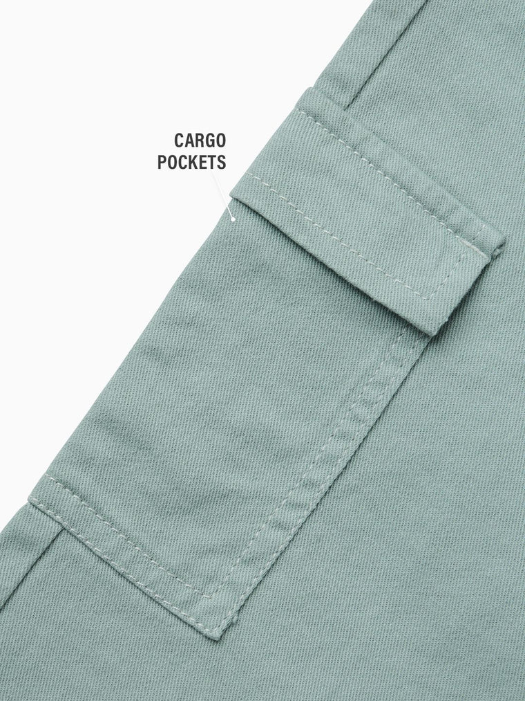 Solids: Sage Green Boys Cargo Joggers (2-8 Yrs)