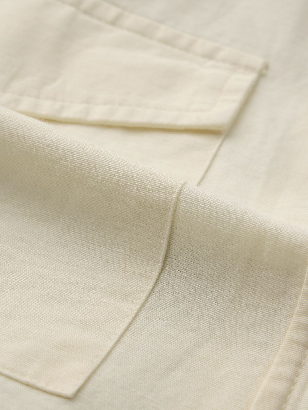 Cotton Linen Shacket: Off-White Women Shackets