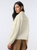 Cotton Linen Shacket: Off-White Women Shackets