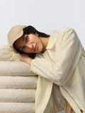 Cotton Linen Shacket: Off-White Women Shackets