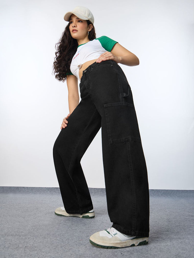 Carpenter Denim: Charcoal Drift Women Baggy Denims