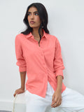Back Tie-Up Shirt: Coral Women Regular Shirts
