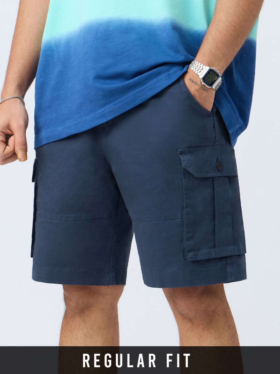 Cargo Shorts: Midnight Blue Men Cargo Shorts