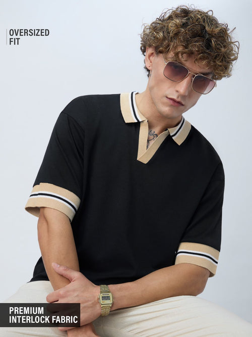Oversized Polo: Rich Black Oversized Polos