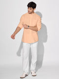 Cotton Linen: Soft Peach Cotton Linen Shirts