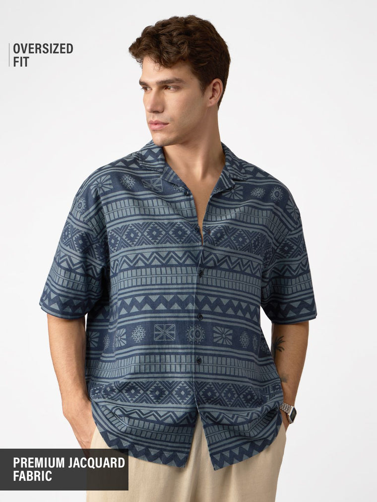 Jacquard: Aztec Drift Oversized Shirts