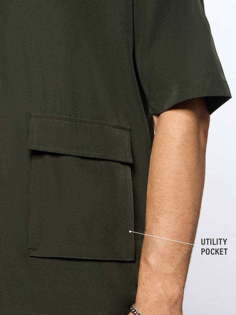 Hooded T-shirt: Dark Olive Hooded T-Shirts