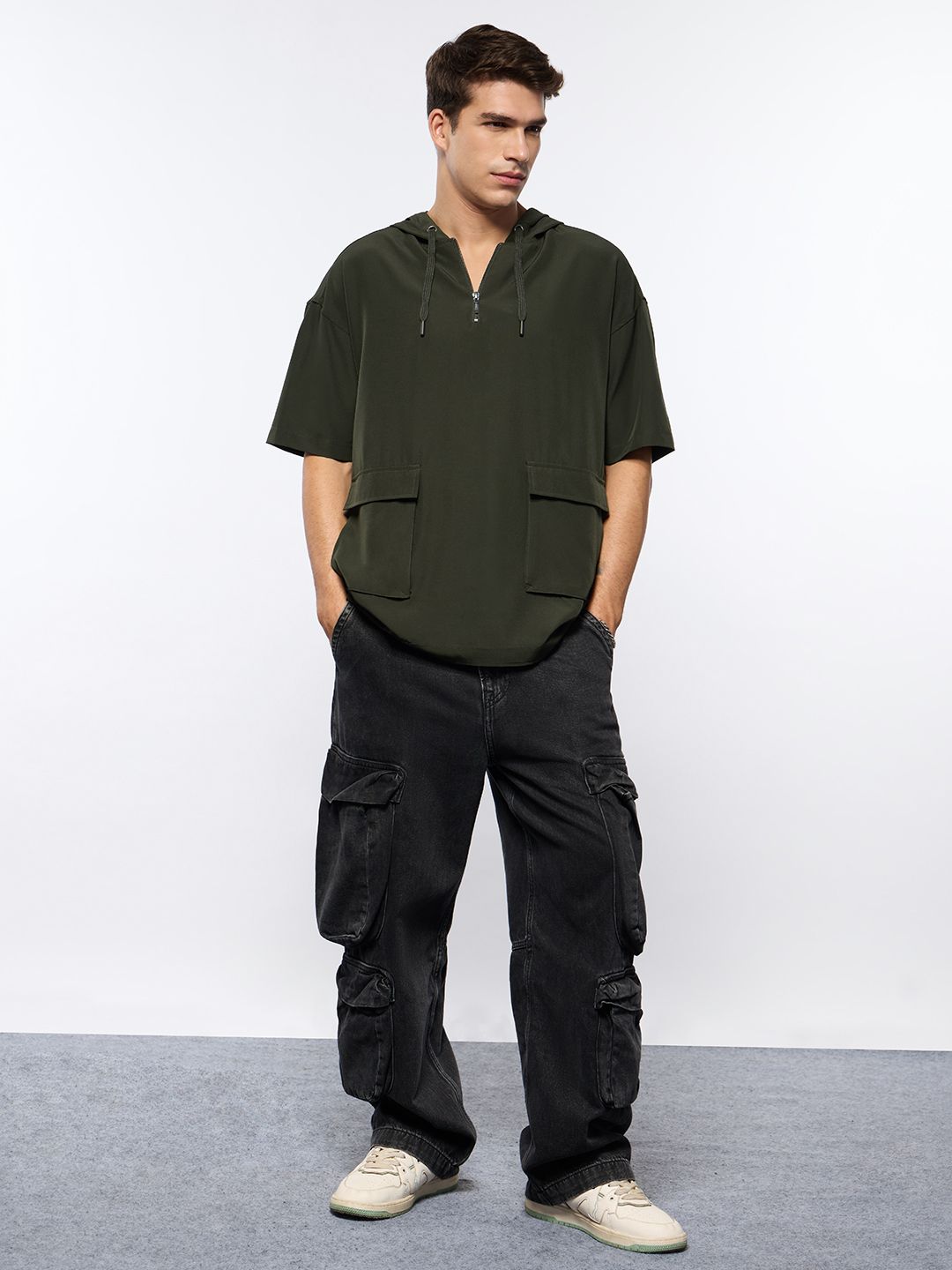 Hooded T-shirt: Dark Olive Hooded T-Shirts