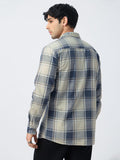 Cotton Linen Checks: Blue Topaz Cotton Linen Shirts