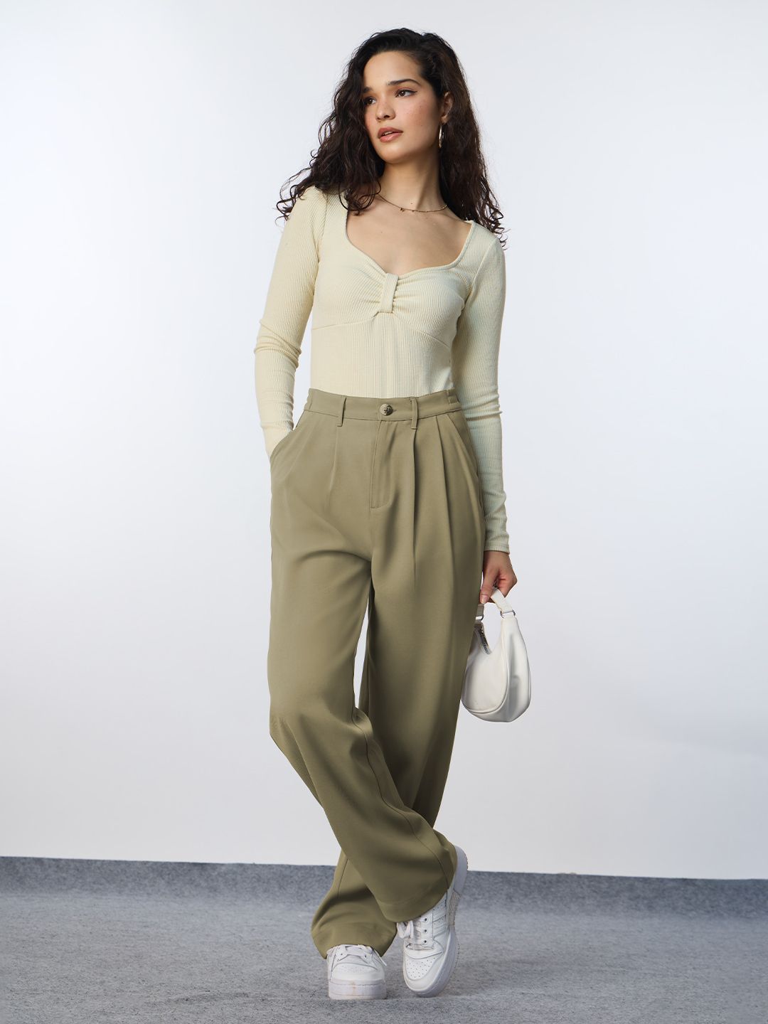Korean Pants 3.0: Forest Green Women Straight Pants