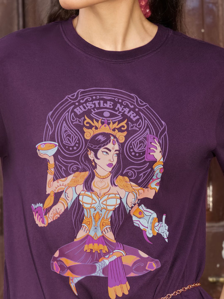 Desi Rebel: Hustle Nari Women Relaxed T-Shirts