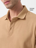 Popcorn: Beige Textured Polos