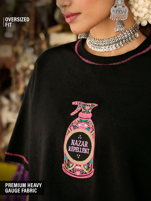 Desi Rebel: Nazar Repellent Women Oversized T-Shirts