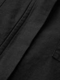 Cotton Linen Shacket: Carbon Black Women Shackets