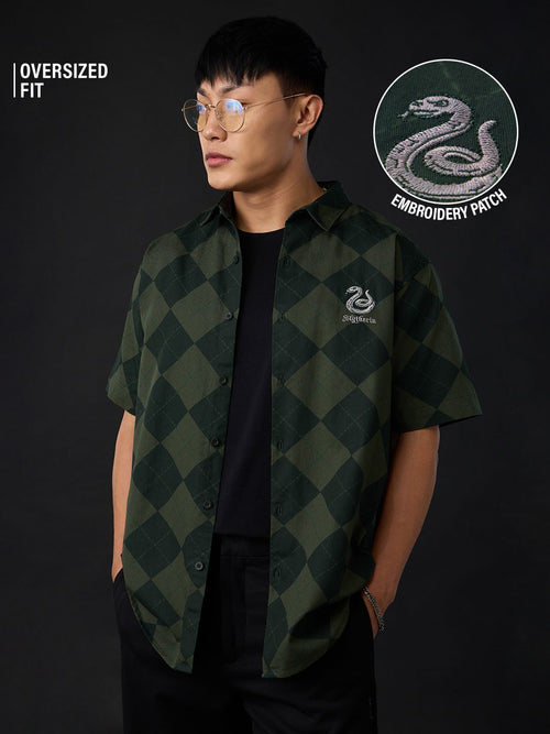 Harry Potter: Slytherin Argyle Oversized Shirts
