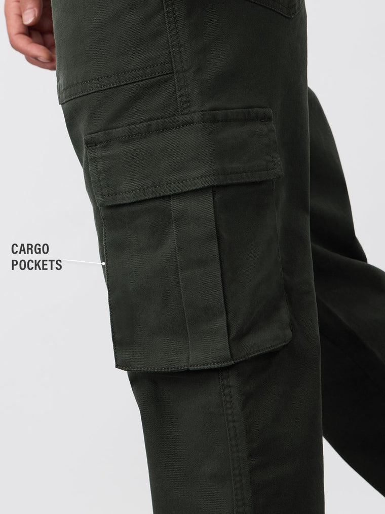 Cargo Jeans: Dark Moss Men Cargo Jeans