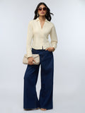 Corset Shirt: Ivory Women Fitted Shirts