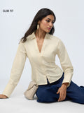 Corset Shirt: Ivory Women Fitted Shirts