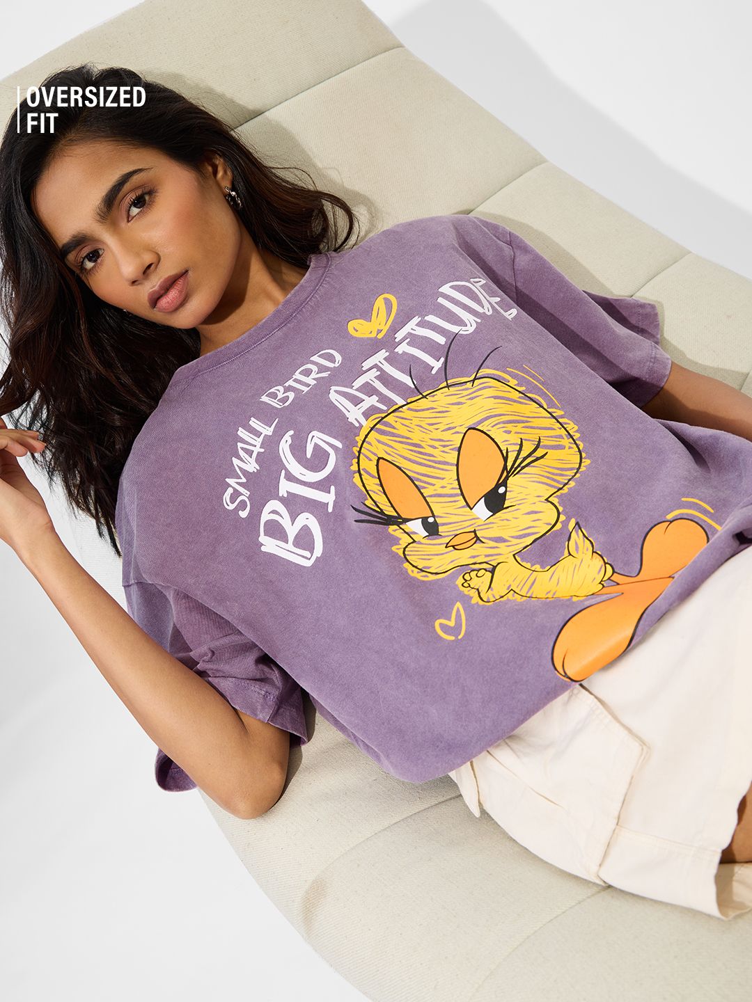Tweety: Big Attitude Women Oversized T-Shirts