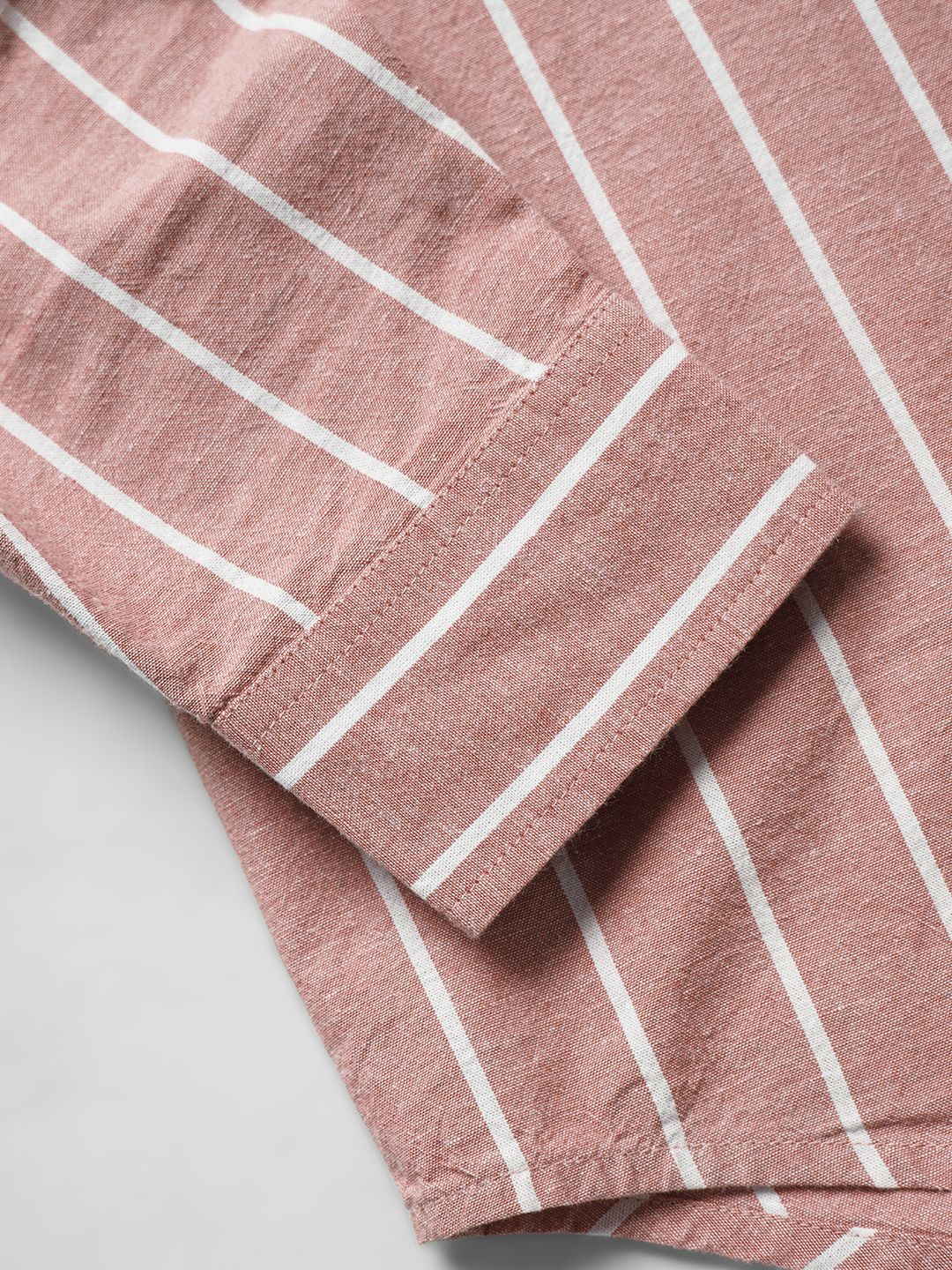 Cotton Linen Stripes: Cardinal Women Oversized Shirts