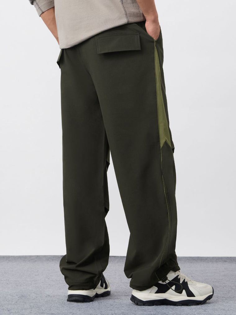 Parachute Pants: Kale Green Men Parachute Pants