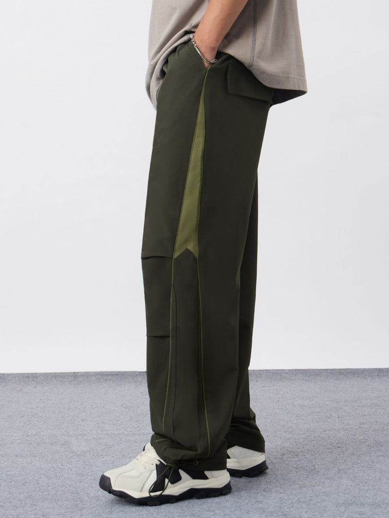 Parachute Pants: Kale Green Men Parachute Pants