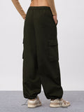 Parachute Pants: Hunter Green Women Baggy Pants