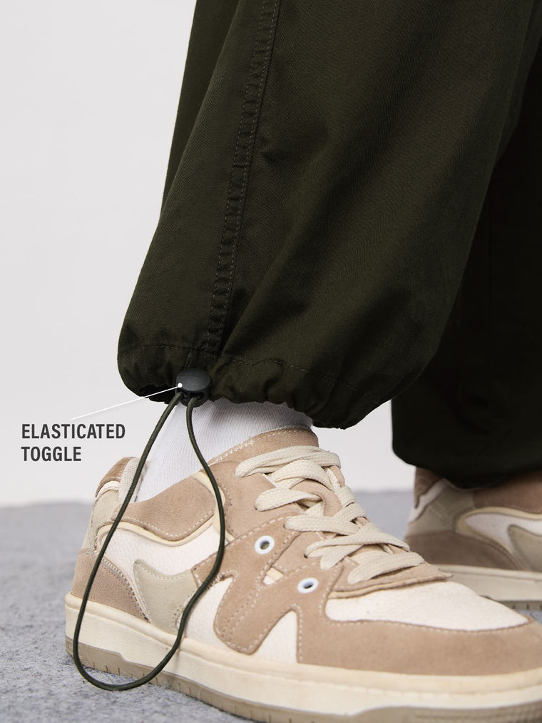 Parachute Pants: Hunter Green Women Baggy Pants