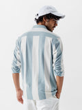 Textured Stripes: Arctic White Men Textured Shirts