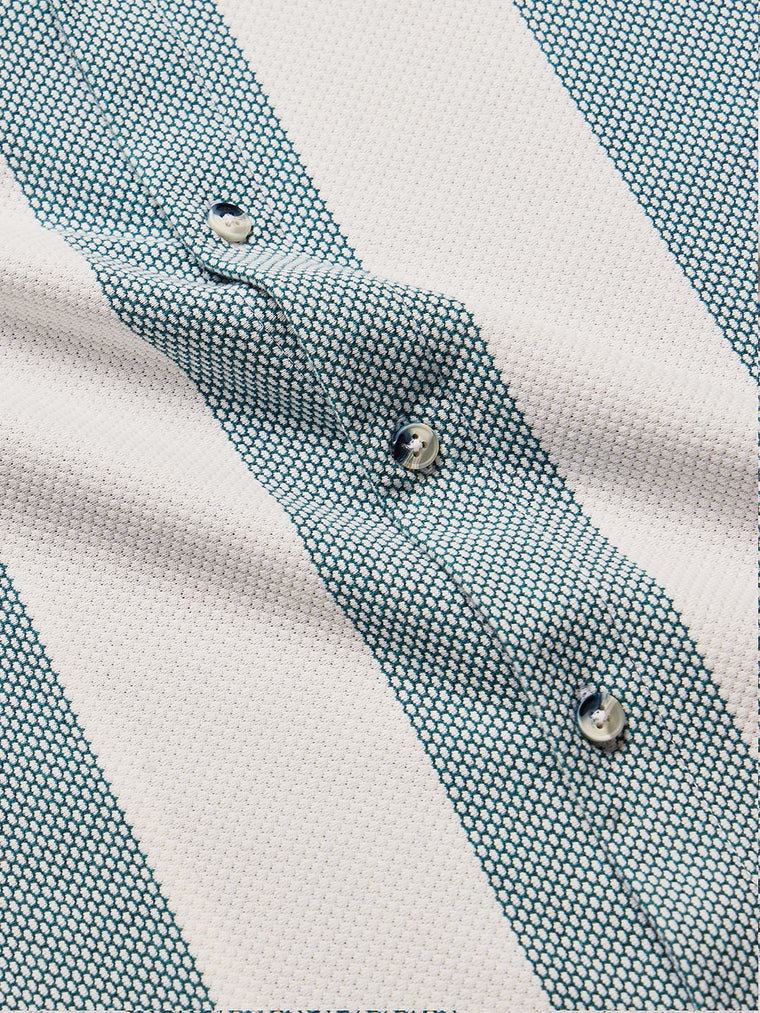 Textured Stripes: Arctic White Men Textured Shirts